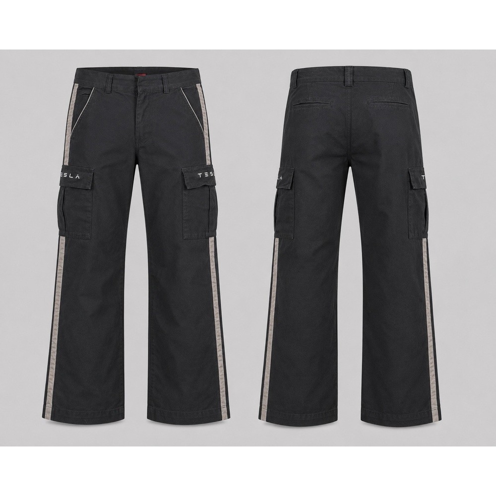 Tesla Cargo Pants Mens 34X32 Black Excellent Reflective Stripe Service Uniform